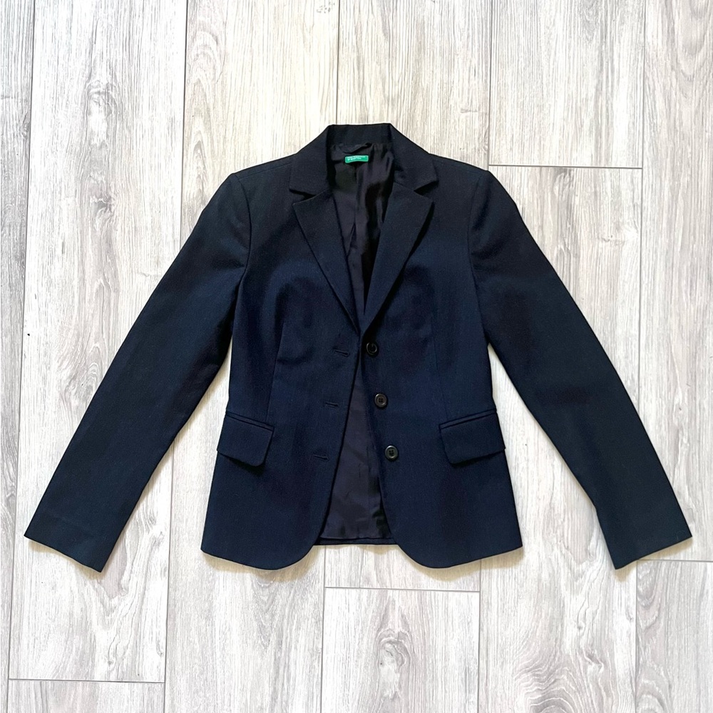 (NEW) Benetton Fleece wool Jacket dark gray, size 40